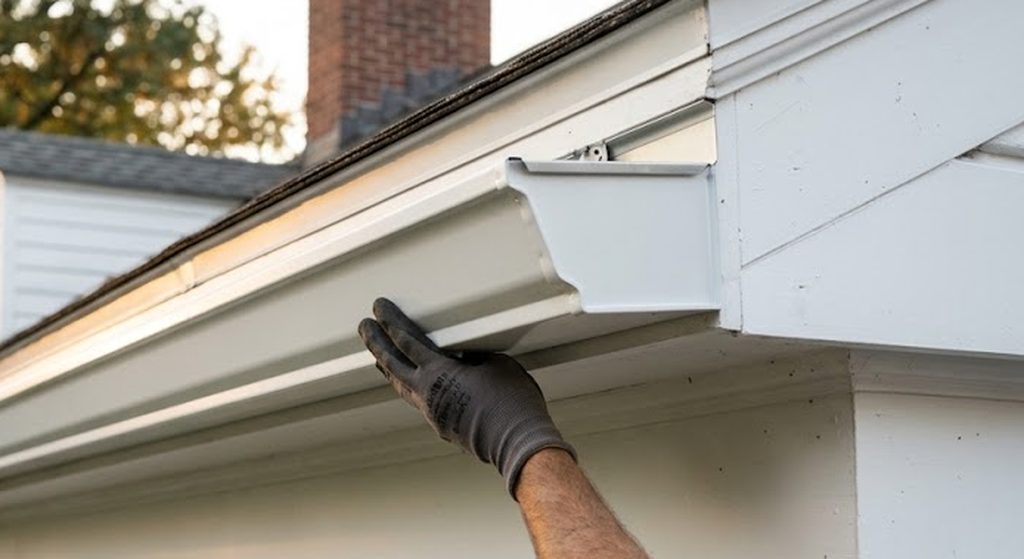 Seamless gutter installation